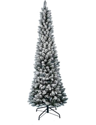 Albero di Natale Slim Pino Verde Innevato 180/210CM Superfolto Realistico
