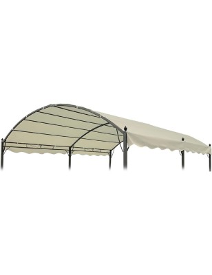 Telo Ricambio Gazebo 3X4MT Copertura Tettoia Parasole Pergolato Tenda Ecru beige