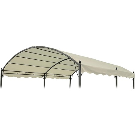 Telo Ricambio Gazebo 3X4MT Copertura Tettoia Parasole Pergolato Tenda Ecru beige