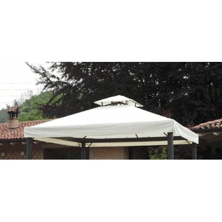 Top Telo Copertura di Ricambio per Gazebo 3x3 MT con Airvent Originale Bianco