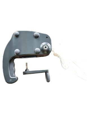 Arganello di Ricambio Argano con Manovella per Ombrellone Roma 3x3 Metri con Fune in Nylon e Maniglia (Nero)