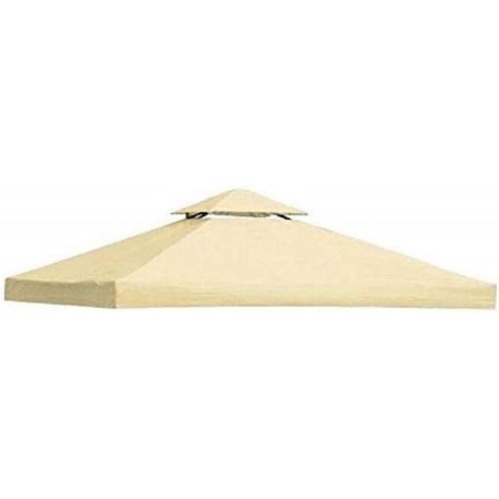 Top Telo Copertura per Gazebo di Ricambio 3x3mt con Airvent 180gr (Ecru)