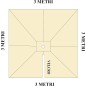 Telo per ombrellone con Braccio Laterale 3x3 Metri con fissaggio a viti Telo per ombrellone con Braccio Laterale 3x3 Metri con fissaggio a viti