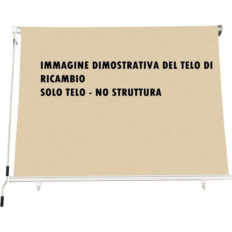 Telo di Ricambio per Tenda da Sole a Caduta Solo Telo - No Struttura (L200xP250cm, Ecrù)