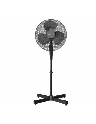 Ventilatore a Piantana 45 Watt Metallo ABS 3 Pale 3 Velocità Diametro 40 Oscillazione Inclinazione Altezza Regolabile Nero