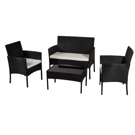 Set Salotto da Esterno con Poltrone Divanetto Cuscini e Tavolino Caffè