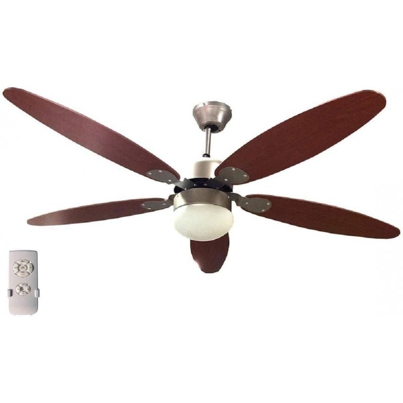Ventilatore a soffitto Ø 130cm 5 pale con telecomando LUCE Reversibile 70W Legno Ventilatore a soffitto Ø 130cm 5 pale con telecomando LUCE Reversibile 70W Legno