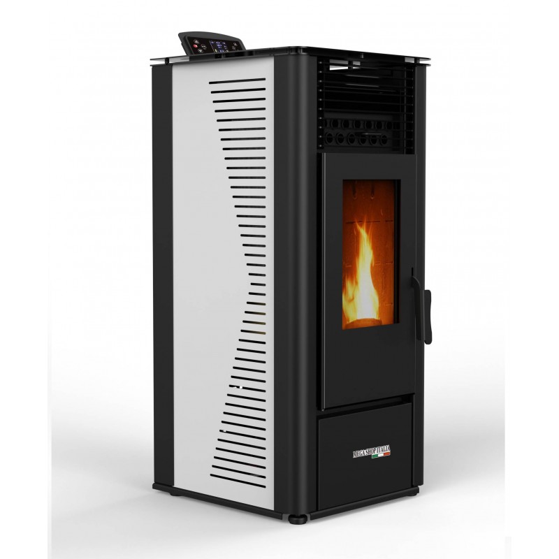 Stufa a Pellet 10kW ad Aria Ventilata Rodi Riscaldamento Alta Efficienza 100mq Wifi Stufa a Pellet 10kW ad Aria Ventilata Rodi Riscaldamento Alta Efficienza 100mq Wifi