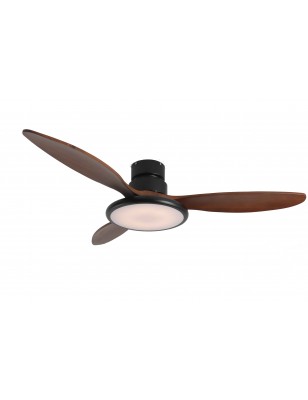 Ventilatore da Soffitto in Legno Massello con Lampada LED, Telecomando e Modulo Wi?Fi, Motore DC 40W