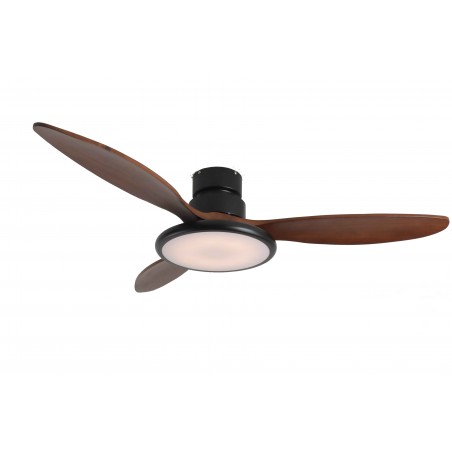 Ventilatore da Soffitto in Legno Massello con Lampada LED, Telecomando e Modulo Wi?Fi, Motore DC 40W