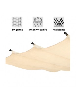 Telo Di Ricambio Per Pergola Retrattile in Poliestere 180 Gr/Mq impermeabile
