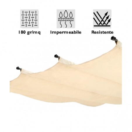 Telo Di Ricambio Per Pergola Retrattile in Poliestere 180 Gr/Mq impermeabile