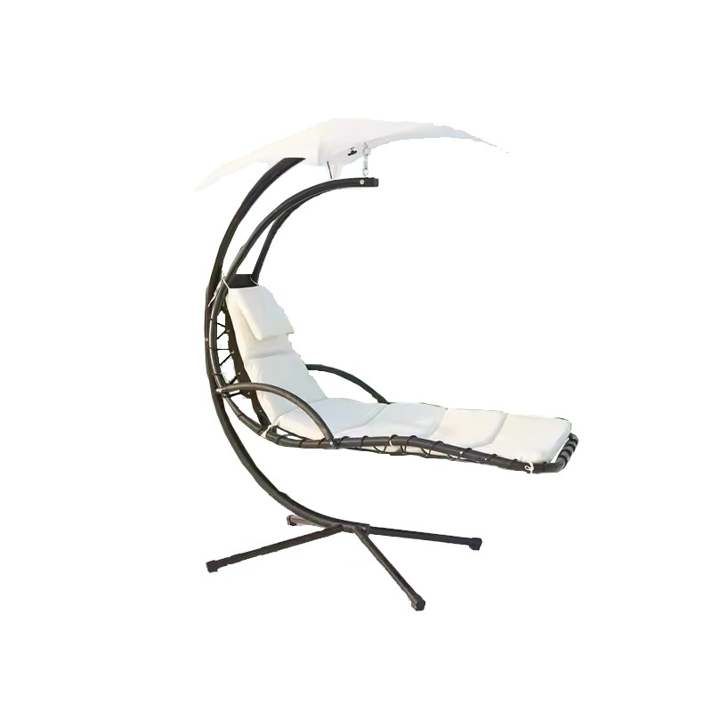 Amaca Sospesa Dondolo Da Giardino con Struttura in Acciaio e Cuscini Beige Amaca Sospesa Dondolo Da Giardino con Struttura in Acciaio e Cuscini Beige
