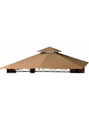 Top Telo copertura per gazebo ricambio 3x3mt Ecrù con Airvent aggancio spigoli