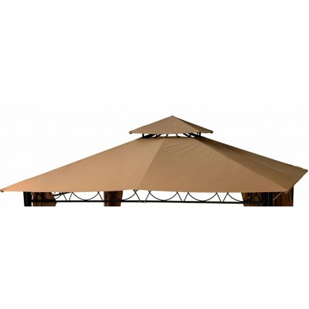 Top Telo copertura per gazebo ricambio 3x3mt Ecrù con Airvent aggancio spigoli
