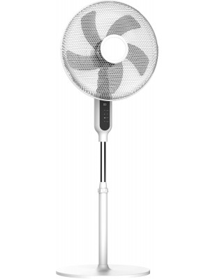 Ventilatore a Piantana 45W base Tonda Cinque Pale Telecomando