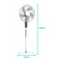 Ventilatore a Piantana 45W base Tonda Cinque Pale Telecomando