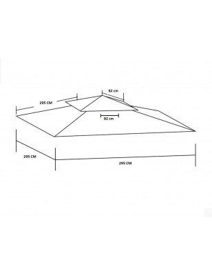 Top Telo copertura per gazebo ricambio 3x3mt Ecrù con Airvent aggancio spigoli