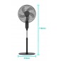 Ventilatore a Piantana 45W base Tonda Cinque Pale Telecomando Ventilatore a Piantana 45W base Tonda Cinque Pale Telecomando