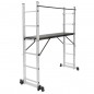 Scala Multifunzione 4 in 1 Alluminio con Piattaforma Pieghevole con Ruote
