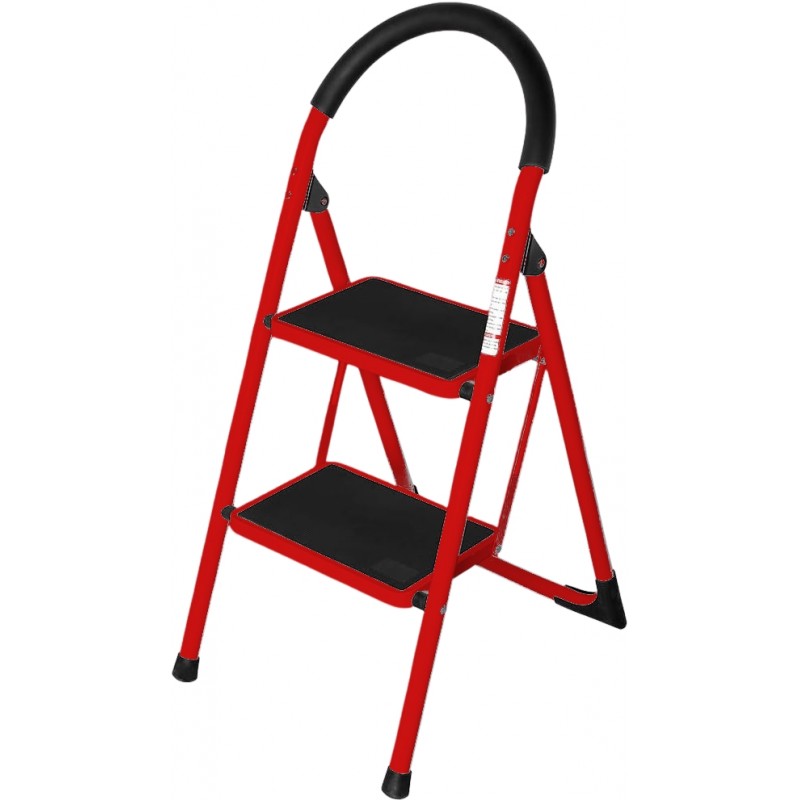 Scala Multiuso Pieghevole in Acciaio Antiscivolo e Salvaspazio 2/3/4 Gradini