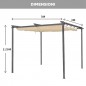 Gazebo In Acciaio Ed Alluminio Con Pergola Retrattile A Scomparsa Impermeabile