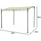 Pergola a Muro 3x2,5 mt con Telo Idrorepellente Tettoia Beige Copertura Pergola a Muro 3x2,5 mt con Telo Idrorepellente Tettoia Beige Copertura