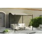 Pergola a Muro 3x2,5 mt con Telo Idrorepellente Tettoia Beige Copertura Pergola a Muro 3x2,5 mt con Telo Idrorepellente Tettoia Beige Copertura