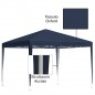 Gazebo Pieghevole Giardino 3x3MT Automatico Fisarmonica Fiera Stand Mare Mercato