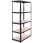 Scaffale Mensola Scaffali Scaffalatura Metallo Nero 5 Ripiani Legno MAX 875KG Scaffale Mensola Scaffali Scaffalatura Metallo Nero 5 Ripiani Legno MAX 875KG