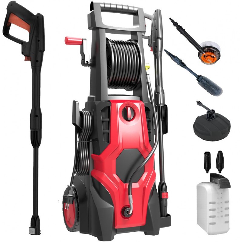 Idropulitrice Alta Pressione 180 Bar 5 In 1 2400W con Accessori Completi e Serbatoio Sapone Integrato