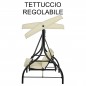 Dondolo 3 Posti Trasformabile in Letto con Tettuccio Parasole Regolabile e Cuscini Imbottiti