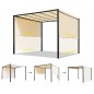 Pergola da Giardino 3x3 metri in Acciaio con Telo Scorrevole Retrattile in Poliestere 180 g/m²