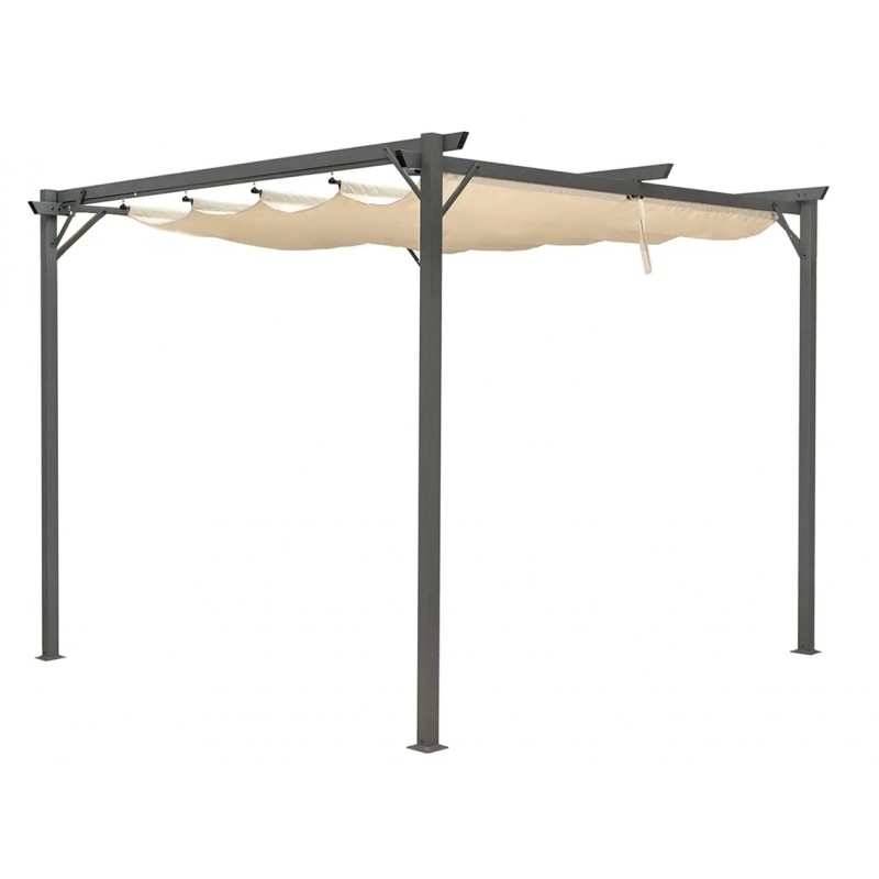 Gazebo Pergola in Acciaio e Alluminio con Tetto Retrattile Impermeabile