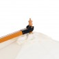 Ombrellone in legno con braccio laterale decentrato 3x3 m telo écru in poliestere 180 g/m² idrorepellente base a croce