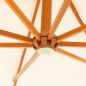 Ombrellone in legno con braccio laterale decentrato 3x3 m telo écru in poliestere 180 g/m² idrorepellente base a croce