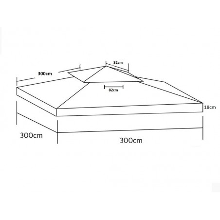 Top Telo copertura per gazebo di ricambio 3x3 mt con Airvent ECRU 220 gr