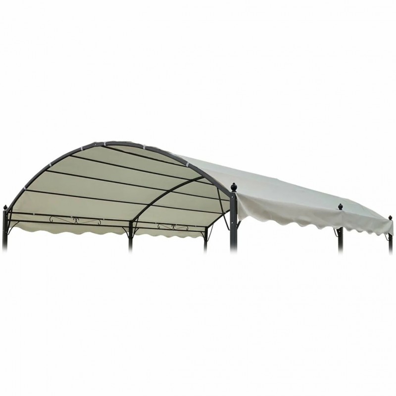 Telo di Ricambio per Gazebo 3x4 m in Poliestere 180 g/m² Ecru Idrorepellente