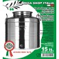 CONTENITORE BIDONE FUSTO PER OLIO IN ACCIAIO INOX 15 30 50 LITRI RUBINETTO INOX