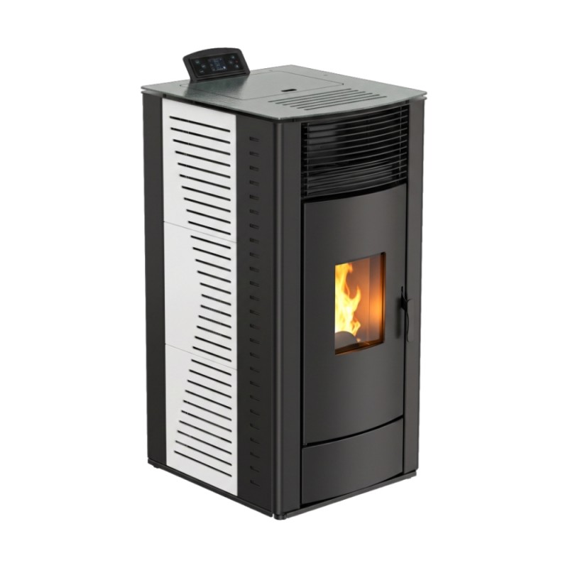 Stufa a Pellet 12.8kW Canalizzabile Ventilata Atene Riscaldamento 150mq Stufa a Pellet 12.8kW Canalizzabile Ventilata Atene Riscaldamento 150mq