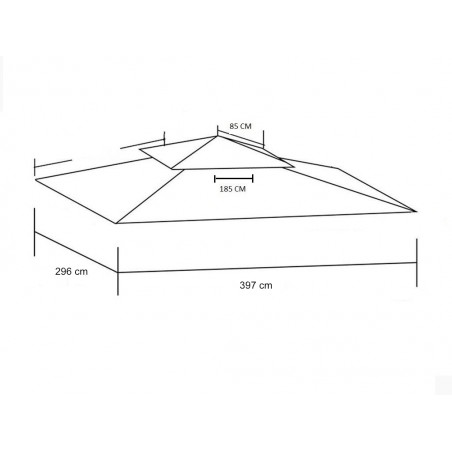 Telo di Ricambio per Gazebo 3x4 con Aggancio a Sporgenza Top Telo Ecrù con Airvent