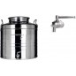 CONTENITORE BIDONE FUSTO PER OLIO IN ACCIAIO INOX 15 30 50 LITRI RUBINETTO INOX