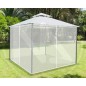 Set Zanzariere Zanzariera per Gazebo Veranda 3x3 Metri Moschiera Bianco