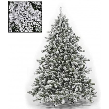Albero di natale INNEVATO 150/180/210/230/270CM SUPERFOLTO REALISTICO BIANCO