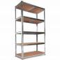 Scaffale Mensola Scaffali Scaffalatura 5 Ripiani Legno Magazzino Zincato 2 PACK Scaffale Mensola Scaffali Scaffalatura 5 Ripiani Legno Magazzino Zincato 2 PACK