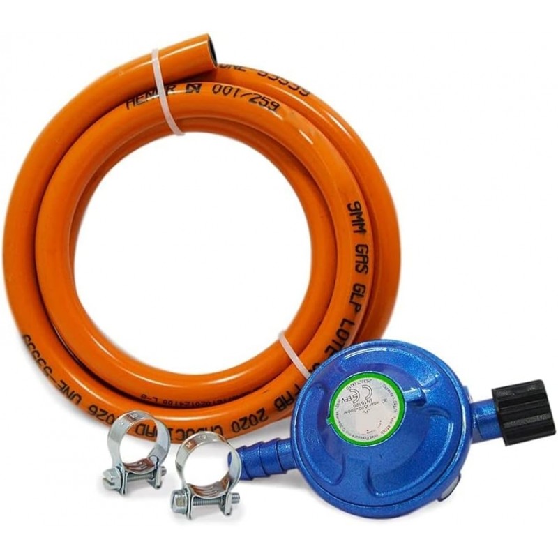 Kit Regolatore Gas con Tubo e Adattatore per Forno a gas e pellet DaDa