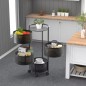 Carrello Porta verdure Cesto di Frutta a 5 Livelli con Ruote per Conservare da Cucina Nero Carrello Porta verdure Cesto di Frutta a 5 Livelli con Ruote per Conservare da Cucina Nero