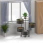 Carrello Porta verdure Cesto di Frutta a 5 Livelli con Ruote per Conservare da Cucina Nero Carrello Porta verdure Cesto di Frutta a 5 Livelli con Ruote per Conservare da Cucina Nero