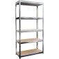 Scaffale Scaffali Scaffalatura Metallo zincato 5 Ripiani Magazzino Slim L70xP30xH150cm
