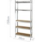 Scaffale Scaffali Scaffalatura Metallo zincato 5 Ripiani Magazzino Slim L70xP30xH150cm
